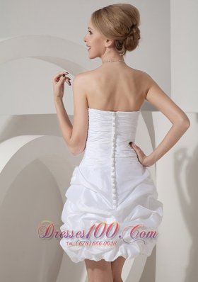 White Column Sweetheart Taffeta Evening Prom Dress