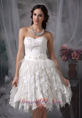 Dapper Empire Sweetheart Short Wedding Dress Lace Beading