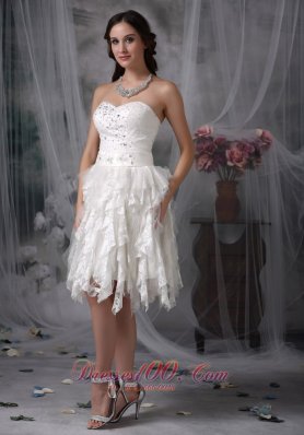 Dapper Empire Sweetheart Short Wedding Dress Lace Beading