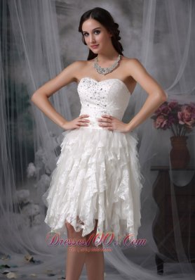 Dapper Empire Sweetheart Short Wedding Dress Lace Beading