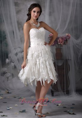 Dapper Empire Sweetheart Short Wedding Dress Lace Beading