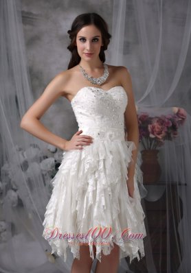 Dapper Empire Sweetheart Short Wedding Dress Lace Beading