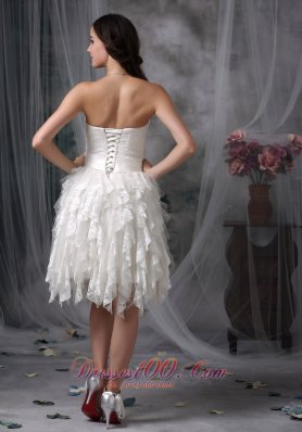 Dapper Empire Sweetheart Short Wedding Dress Lace Beading