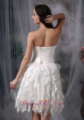 Dapper Empire Sweetheart Short Wedding Dress Lace Beading