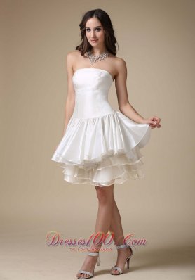 Beautiful Strapless Woven Satin Organza Wedding Dress