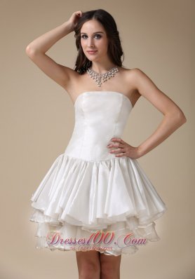 Beautiful Strapless Woven Satin Organza Wedding Dress