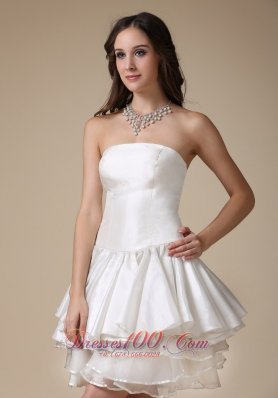 Beautiful Strapless Woven Satin Organza Wedding Dress