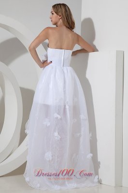 Sassy A-line Princess Bow Short Wedding Dress High-low