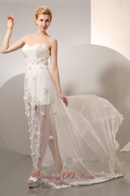 Showy Sweetheart Organza Taffeta Floral Wedding Dress