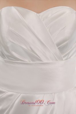 White Column Sweetheart Taffeta Ruch Prom Dress