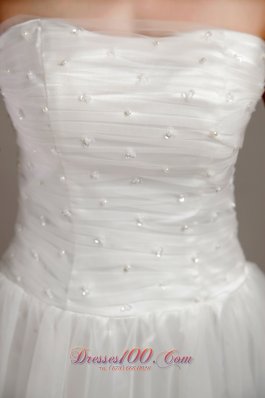 Sexy A-line Princess Strapless Beading Wedding Dress