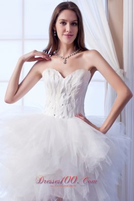 Latest A-line Sweetheart High-low Tulle Wedding Dress