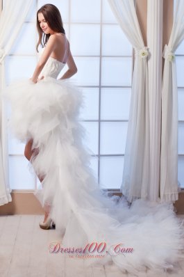 Latest A-line Sweetheart High-low Tulle Wedding Dress