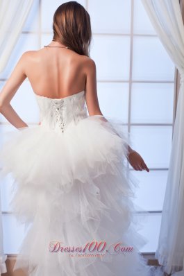 Latest A-line Sweetheart High-low Tulle Wedding Dress