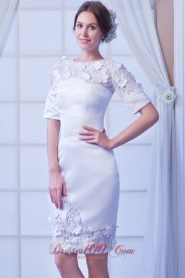 White Latest Embroidery Mother of the Bride Dress