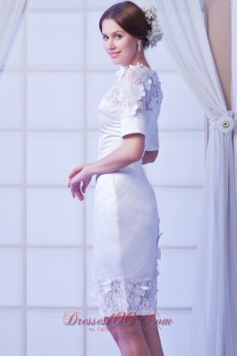 White Latest Embroidery Mother of the Bride Dress