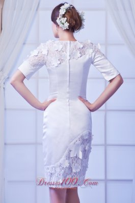 White Latest Embroidery Mother of the Bride Dress