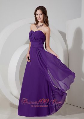 Medium Purple Column Sweetheart Prom Dress Ruching