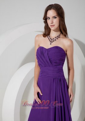 Medium Purple Column Sweetheart Prom Dress Ruching