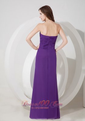 Medium Purple Column Sweetheart Prom Dress Ruching