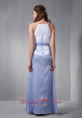 White Lilac Hand Flower Scoop Bridesmaid Dress