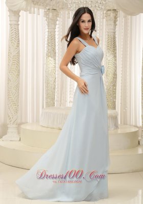 Baby Blue Bridesmaid Dress Hand Flowers Ruch