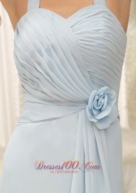 Baby Blue Bridesmaid Dress Hand Flowers Ruch