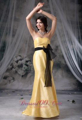 Mermaid Yellow Sweetheart Taffeta Prom Evening Dress