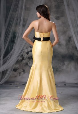 Mermaid Yellow Sweetheart Taffeta Prom Evening Dress