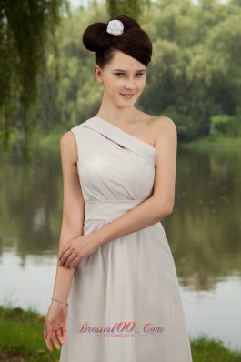 Empire One Shoulder Knee-length Chiffon Prom Dress