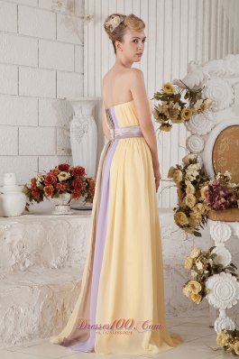 Multi-color Empire Chiffon Strapless Prom Dress