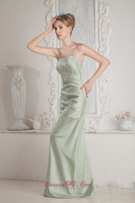 Apple Green Spaghetti Straps Brush Prom Dress Beaded