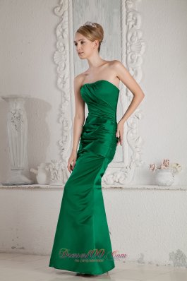 Mermaid Bridesmaid Dress with Satin Green Design