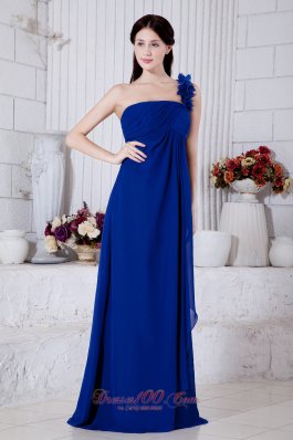 Brush Hand Made One Shoulder Royal Chiffon Evening Dress