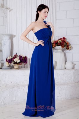 Brush Hand Made One Shoulder Royal Chiffon Evening Dress