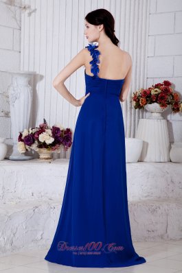 Brush Hand Made One Shoulder Royal Chiffon Evening Dress