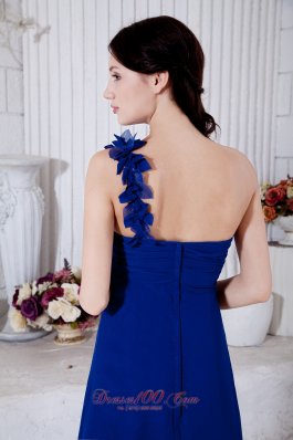 Brush Hand Made One Shoulder Royal Chiffon Evening Dress