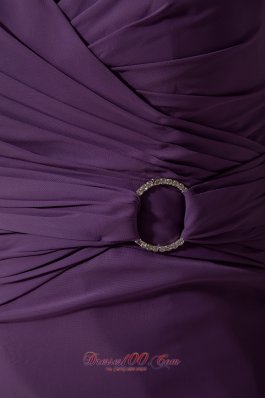 Column Chiffon Brush Dark Purple Prom Dress Sweetheart