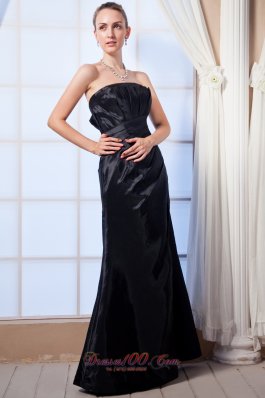 Black Empire Slit Mother Of The Bride Dress Strapless Ruch