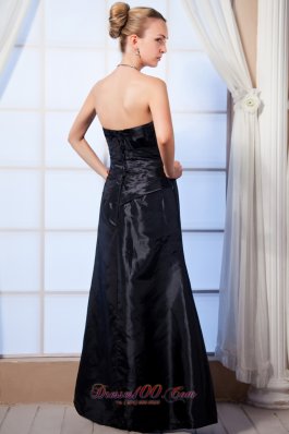 Black Empire Slit Mother Of The Bride Dress Strapless Ruch