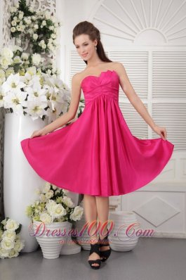 Rose Pink Empire Hot Pink Bridesmaid Maxi Dress Strapless