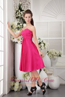 Rose Pink Empire Hot Pink Bridesmaid Maxi Dress Strapless