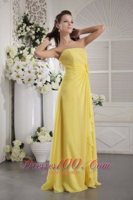 Yellow Empire Ruffles Prom / Graduation Dress Flowers