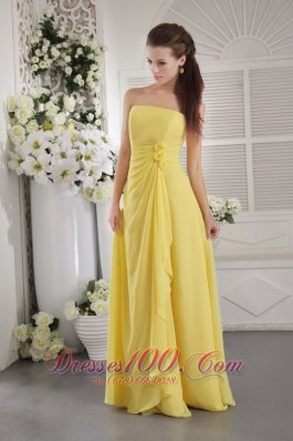 Yellow Empire Ruffles Prom / Graduation Dress Flowers