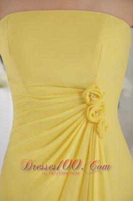 Yellow Empire Ruffles Prom / Graduation Dress Flowers