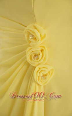 Yellow Empire Ruffles Prom / Graduation Dress Flowers