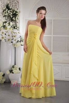 Yellow Empire Ruffles Prom / Graduation Dress Flowers