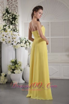 Yellow Empire Ruffles Prom / Graduation Dress Flowers