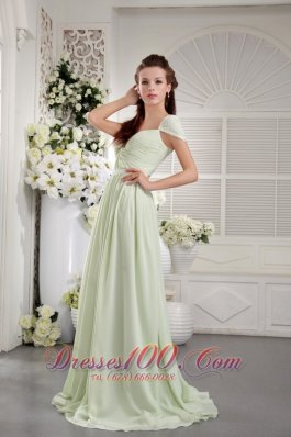 Apple Green Cap Sleeve Ruch Bridesmaid Dress Belt