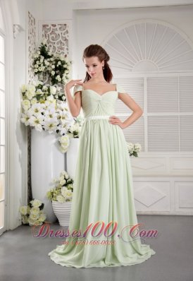 Apple Green Cap Sleeve Ruch Bridesmaid Dress Belt